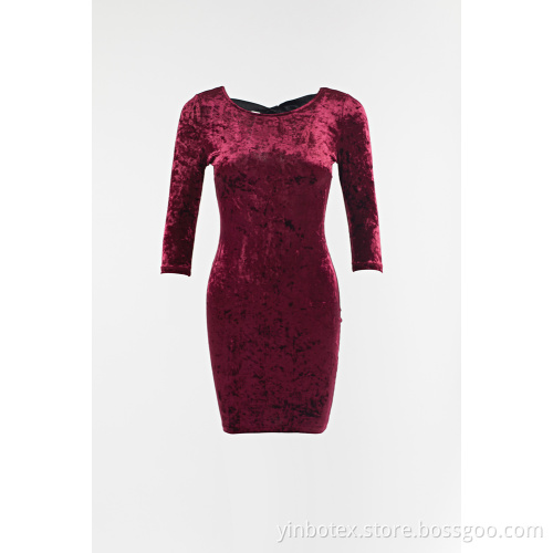 Damen Samtkleid mit rückenfreiem